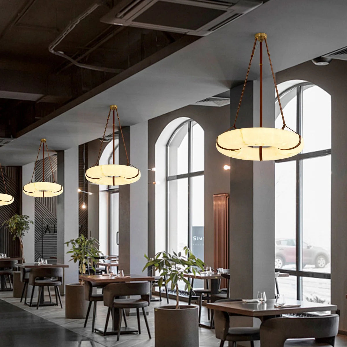 Spanish Alabaster Pendant Light View 3 | Oslo B Pendant Light | Spanish Alabaster | JINSHE | JINSHE