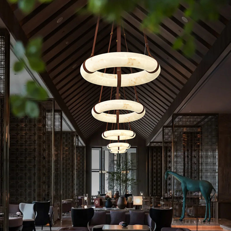Spanish Alabaster Pendant Light View 4 | Oslo B Pendant Light | Spanish Alabaster | JINSHE | JINSHE