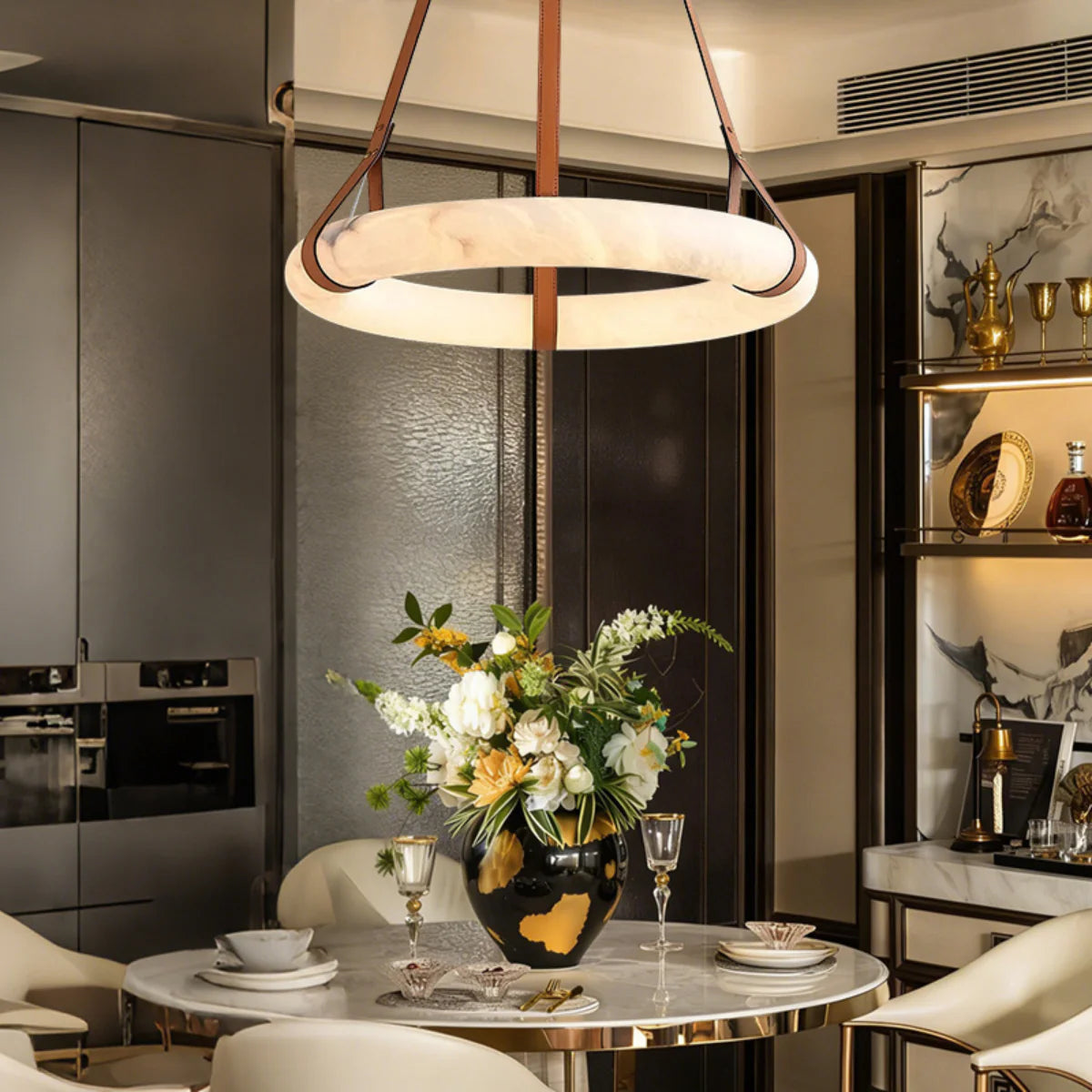Spanish Alabaster Pendant Light View 7 | Oslo B Pendant Light | Spanish Alabaster | JINSHE | JINSHE