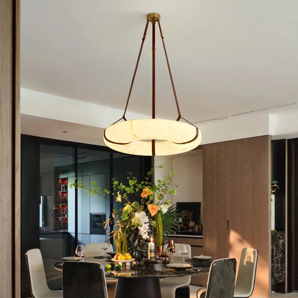 Spanish Alabaster Pendant Light View 10 | Oslo B Pendant Light | Spanish Alabaster | JINSHE | JINSHE