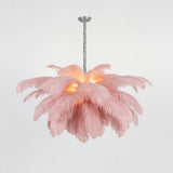Pluma Sculptural Feather Chandelier – full fixture elevation view #1 #2
