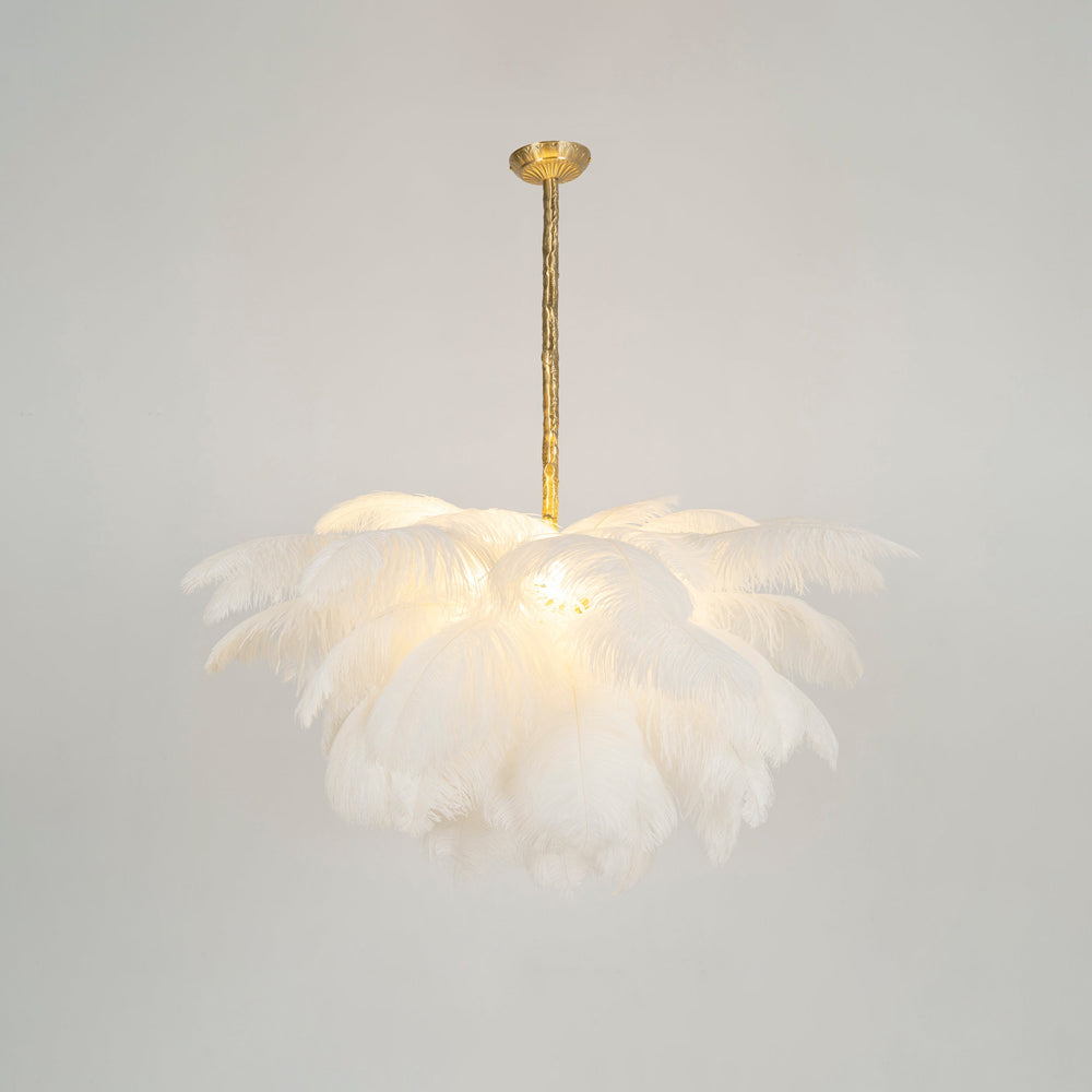 Pluma Sculptural Feather Chandelier – dimensional scale reference #1