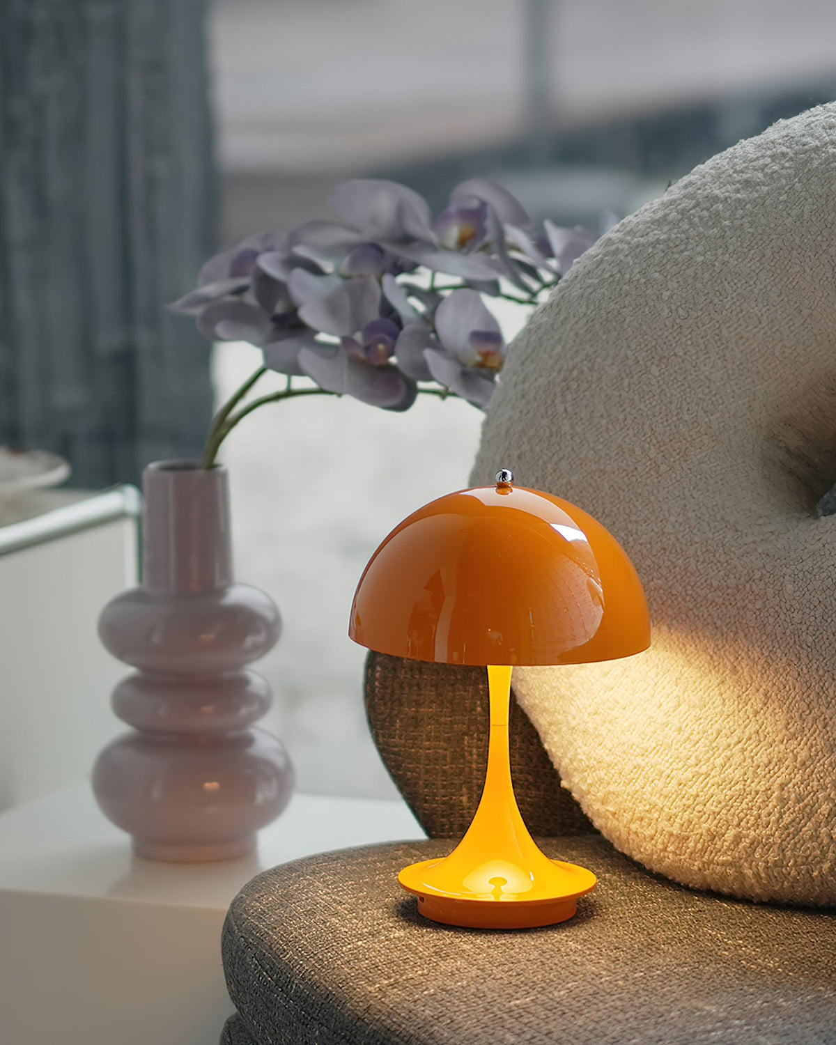 Orbee Curated Iron & Glass Table Lamp – handcrafted surface texture