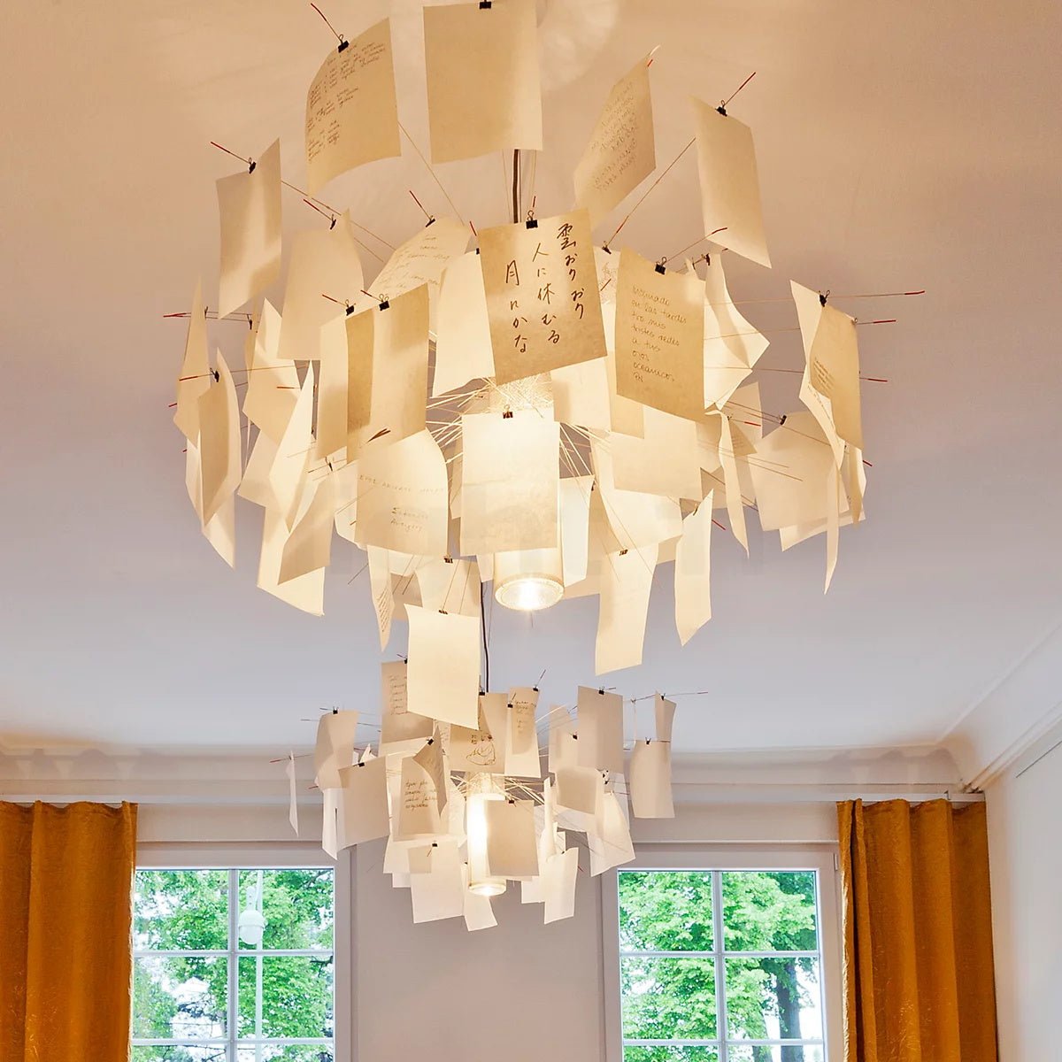 Paper Chandelier Washi – Ambient Illumination in Luxury Interior Setting View 10
