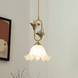 Papilora Curated Amber Art Glass Pendant Light – Dia 20cm x H 34cm  ∅ 7.6 x H 13.3  White finish configuration