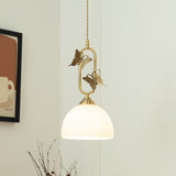 Papilora Curated Amber Art Glass Pendant Light – Dia 18cm x H 36cm  ∅ 7 x H 14.1  White finish configuration