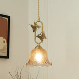 Papilora Curated Amber Art Glass Pendant Light – unlit natural material contrast #1
