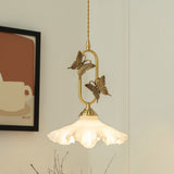 Papilora Curated Amber Art Glass Pendant Light – illuminated warm ambiance setting #1