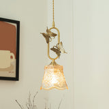 Papilora Curated Amber Art Glass Pendant Light – Dia 18cm x H 35cm  ∅ 7 x H 13.7  White finish configuration