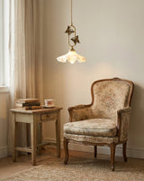 Amber Art Glass craftsmanship detail on Papilora Curated Amber Art Glass Pendant Light