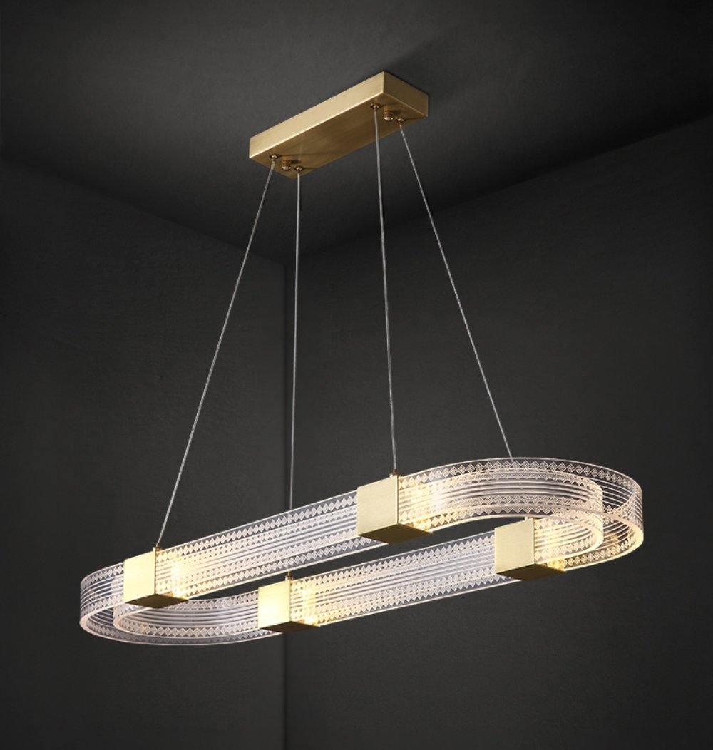 Parallel Ring LED Curated Solid Brass Chandelier – handcrafted surface texture #1
