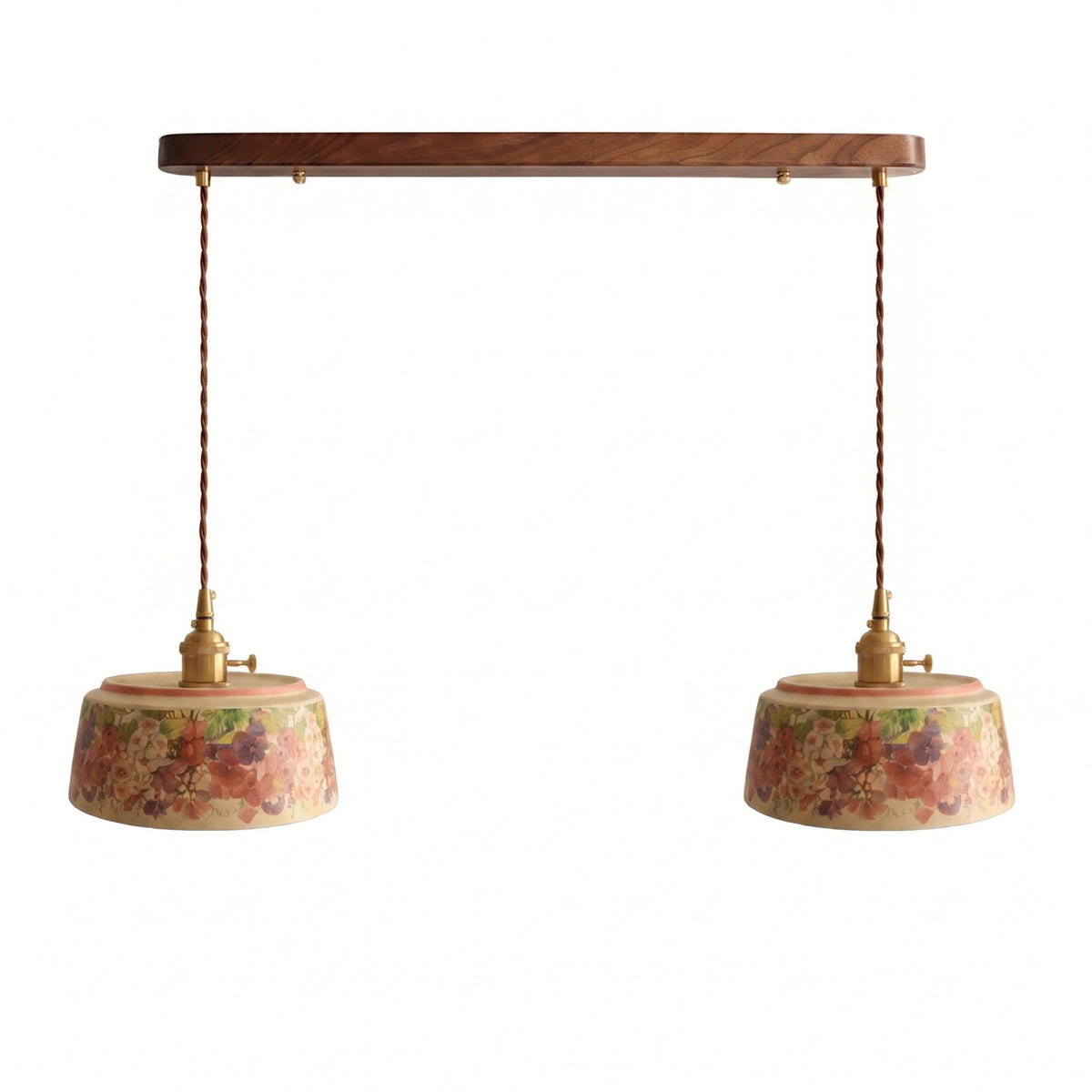 Pastellea Curated Solid Brass Pendant Light – illuminated warm ambiance setting #1