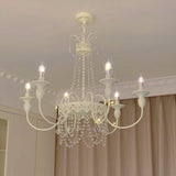 Pavia Curated Mouth-Blown Frosted Glass Chandeli – unlit natural material contrast