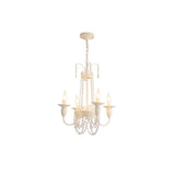 Pavia Curated Mouth-Blown Frosted Glass Chandeli – illuminated warm ambiance setting #1