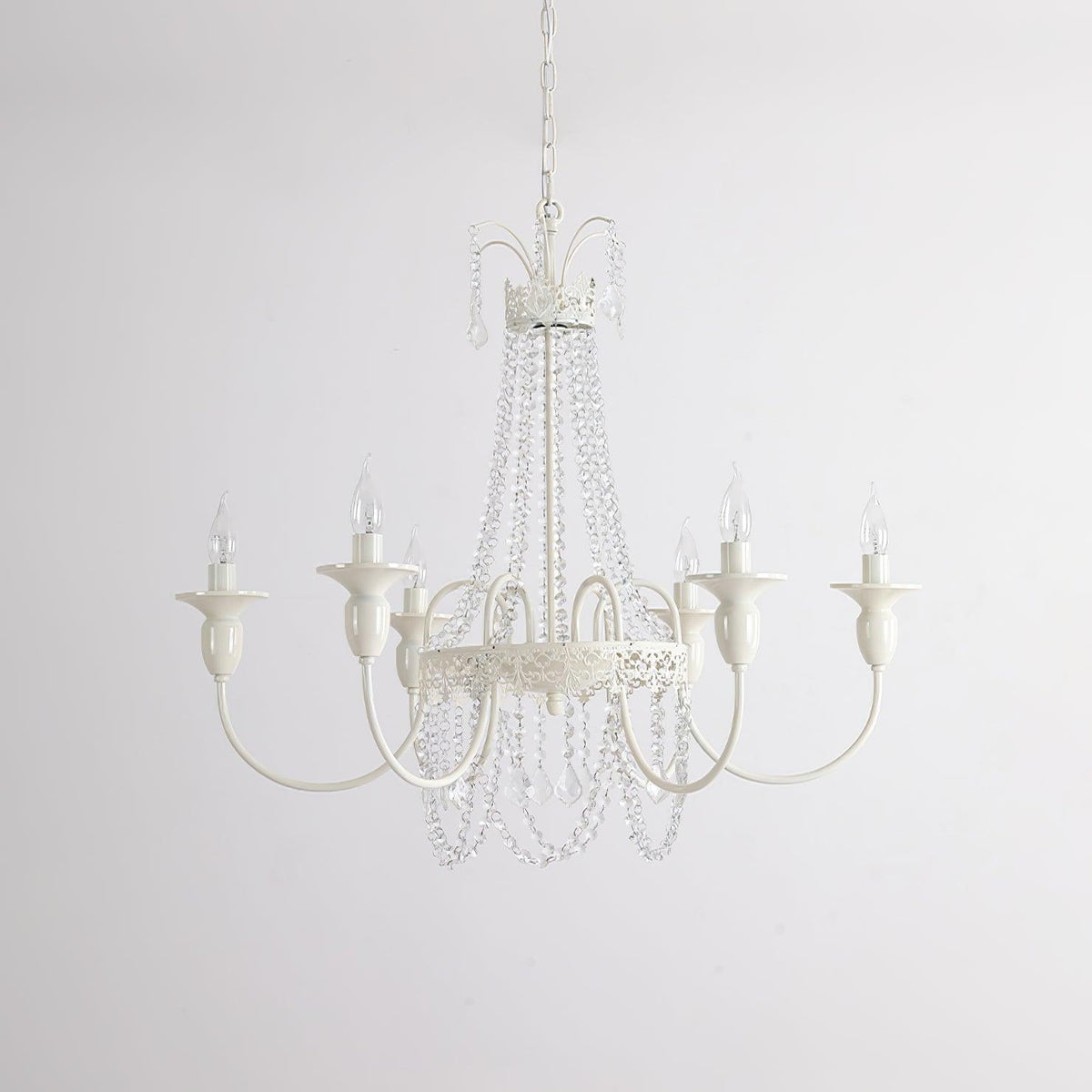 Pavia Curated Mouth-Blown Frosted Glass Chandeli – macro detail view