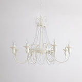 Pavia Curated Mouth-Blown Frosted Glass Chandeli – illuminated warm ambiance setting
