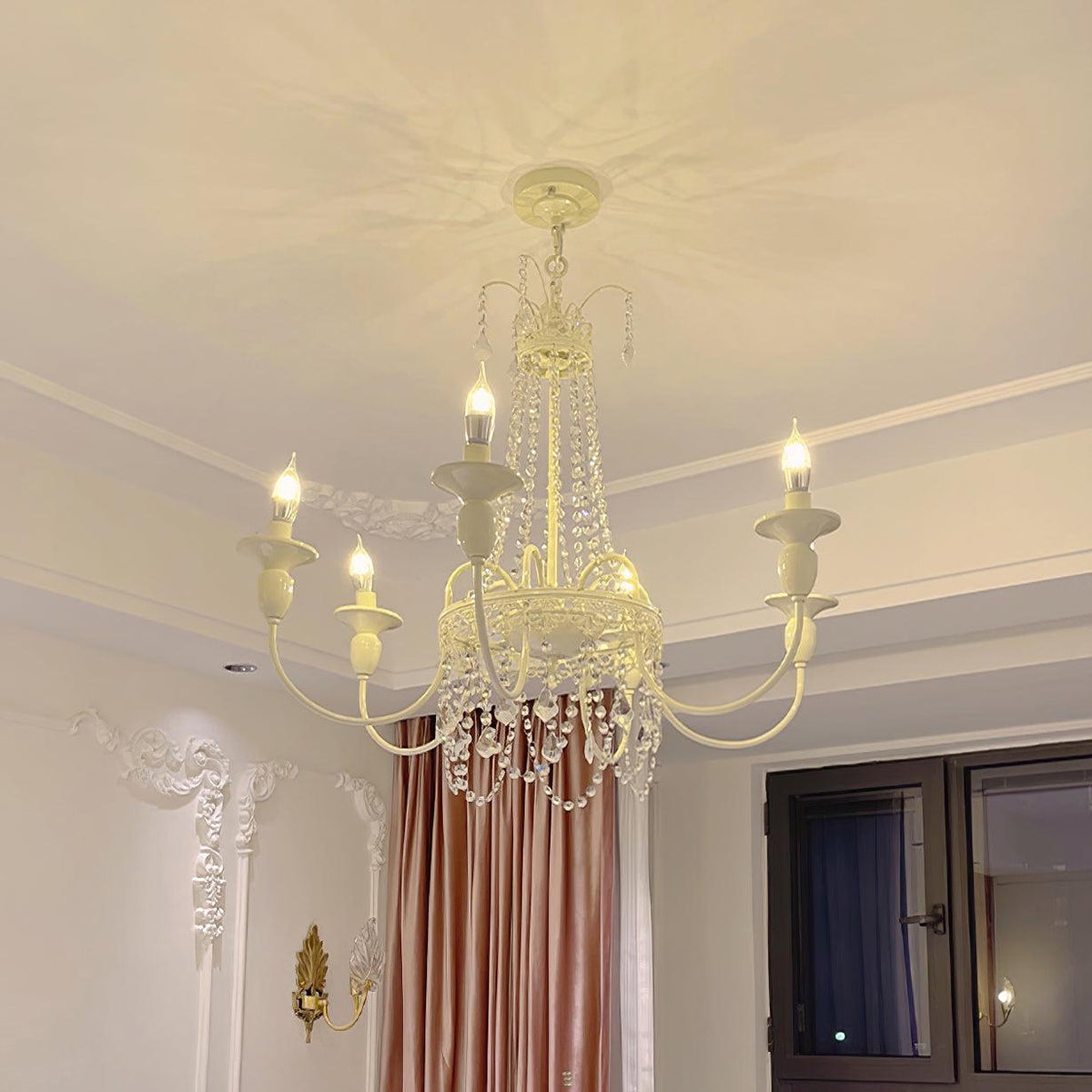 Pavia Curated Mouth-Blown Frosted Glass Chandeli – dimensional scale reference