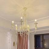Pavia Curated Mouth-Blown Frosted Glass Chandeli – dimensional scale reference