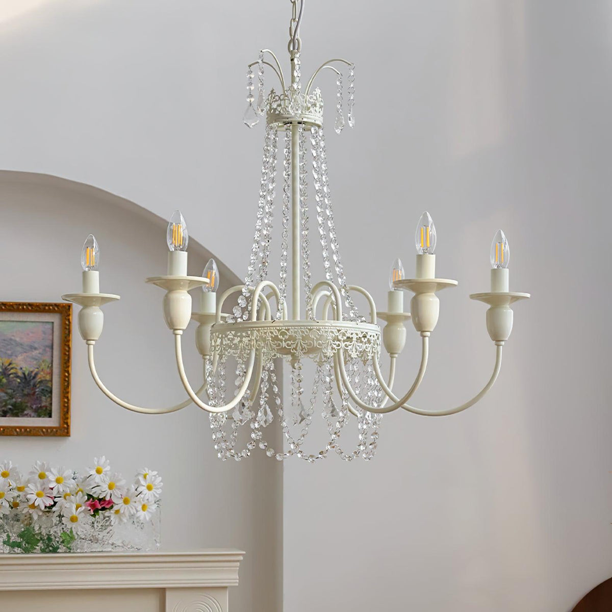 Pavia Curated Mouth-Blown Frosted Glass Chandeli – handcrafted surface texture