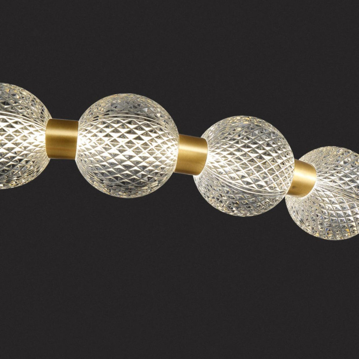 Pearl Curated Solid Brass Chandelier – side angled contour profile
