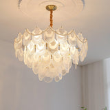 Pearl Glass Shell Curated Mouth-Blown Frosted Gl warm illuminated room view