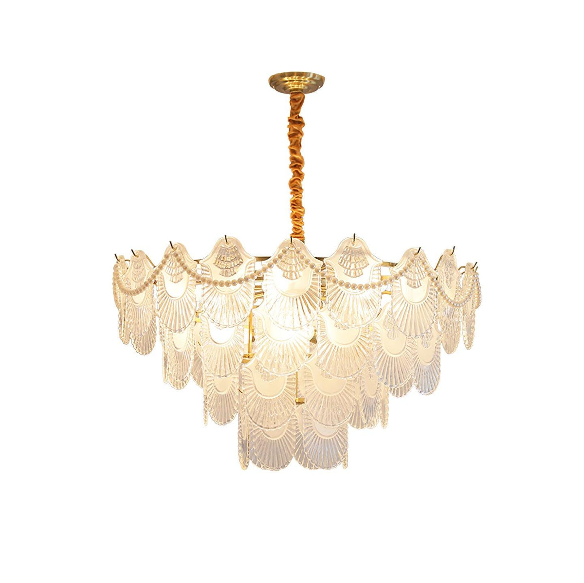 Pearl Glass Shell Curated Mouth-Blown Frosted Gl – dimensional scale reference #1