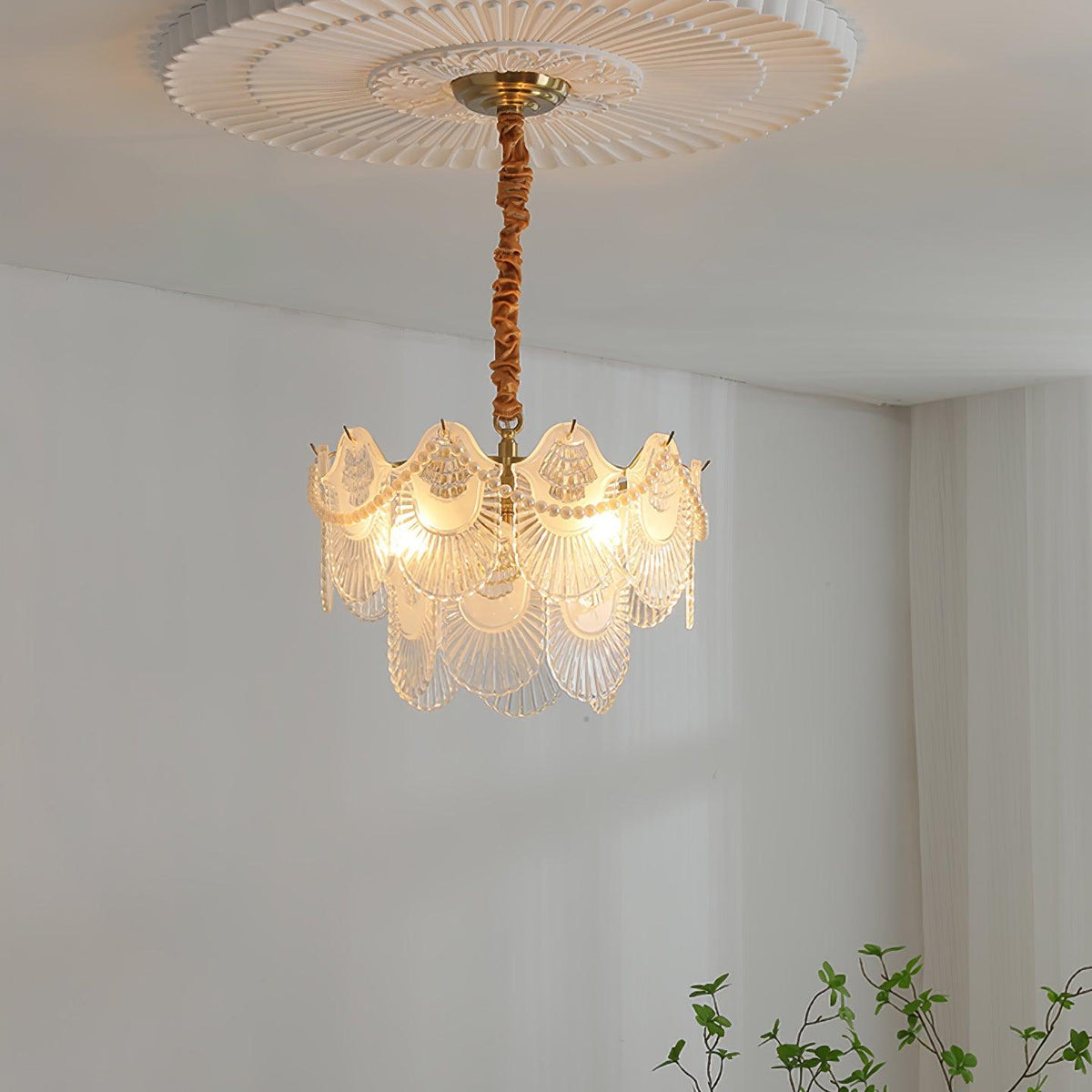 Pearl Glass Shell Curated Mouth-Blown Frosted Gl – structural canopy joint detail