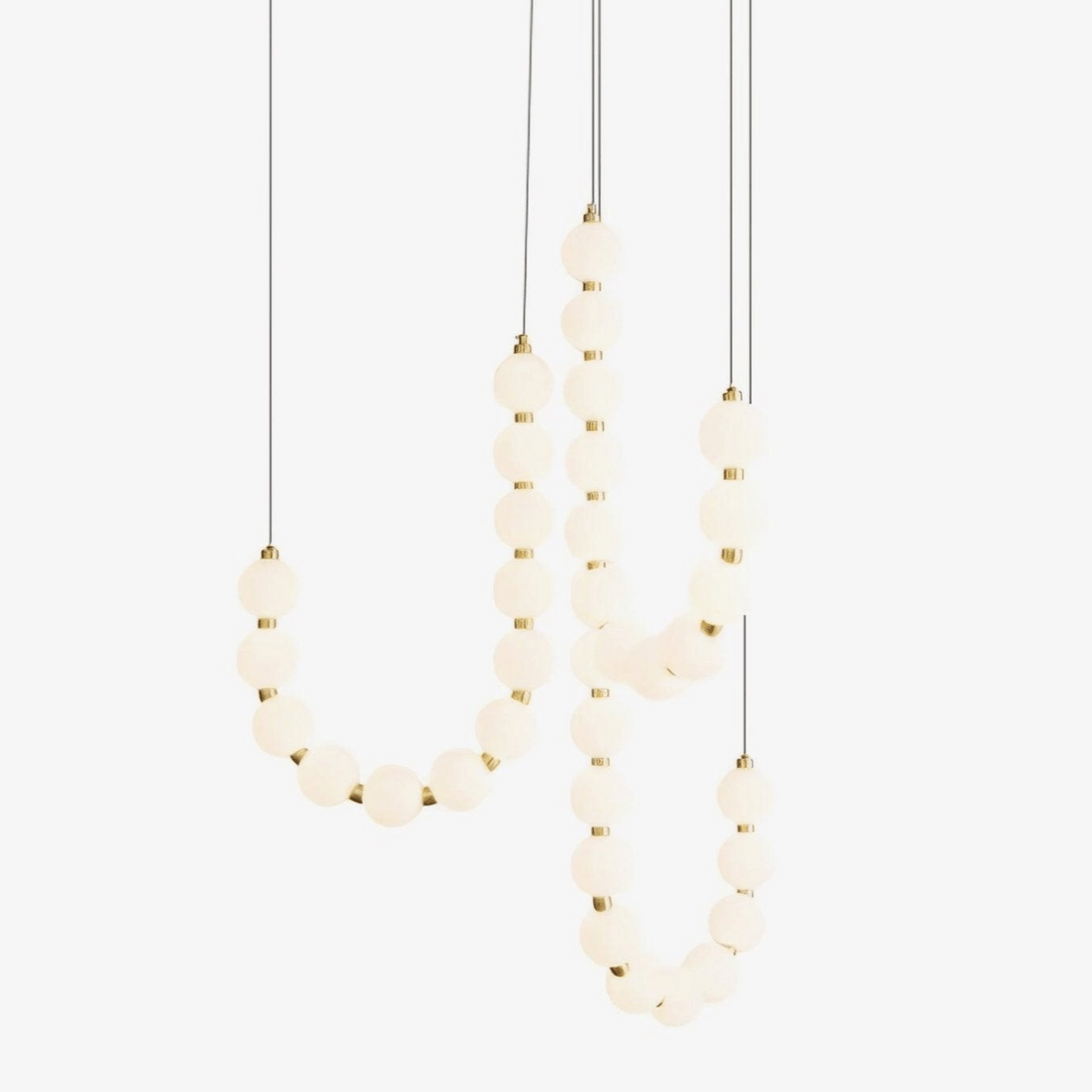 Glass Pearl Necklace Chandelier – Handcrafted Architectural Luxury Lighting Fixture