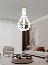 Glass Pearl Necklace Chandelier – Ambient Illumination in Luxury Interior Setting View 15