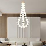 Glass Pearl Necklace Chandelier – Ambient Illumination in Luxury Interior Setting View 6