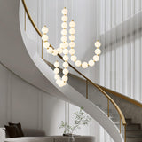 Glass Pearl Necklace Chandelier – Ambient Illumination in Luxury Interior Setting View 3