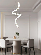 Glass Pearl Necklace Chandelier – Ambient Illumination in Luxury Interior Setting View 8