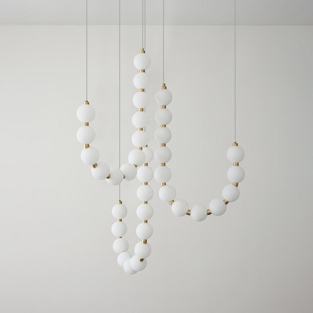Glass Pearl Necklace Chandelier – Ambient Illumination in Luxury Interior Setting View 9