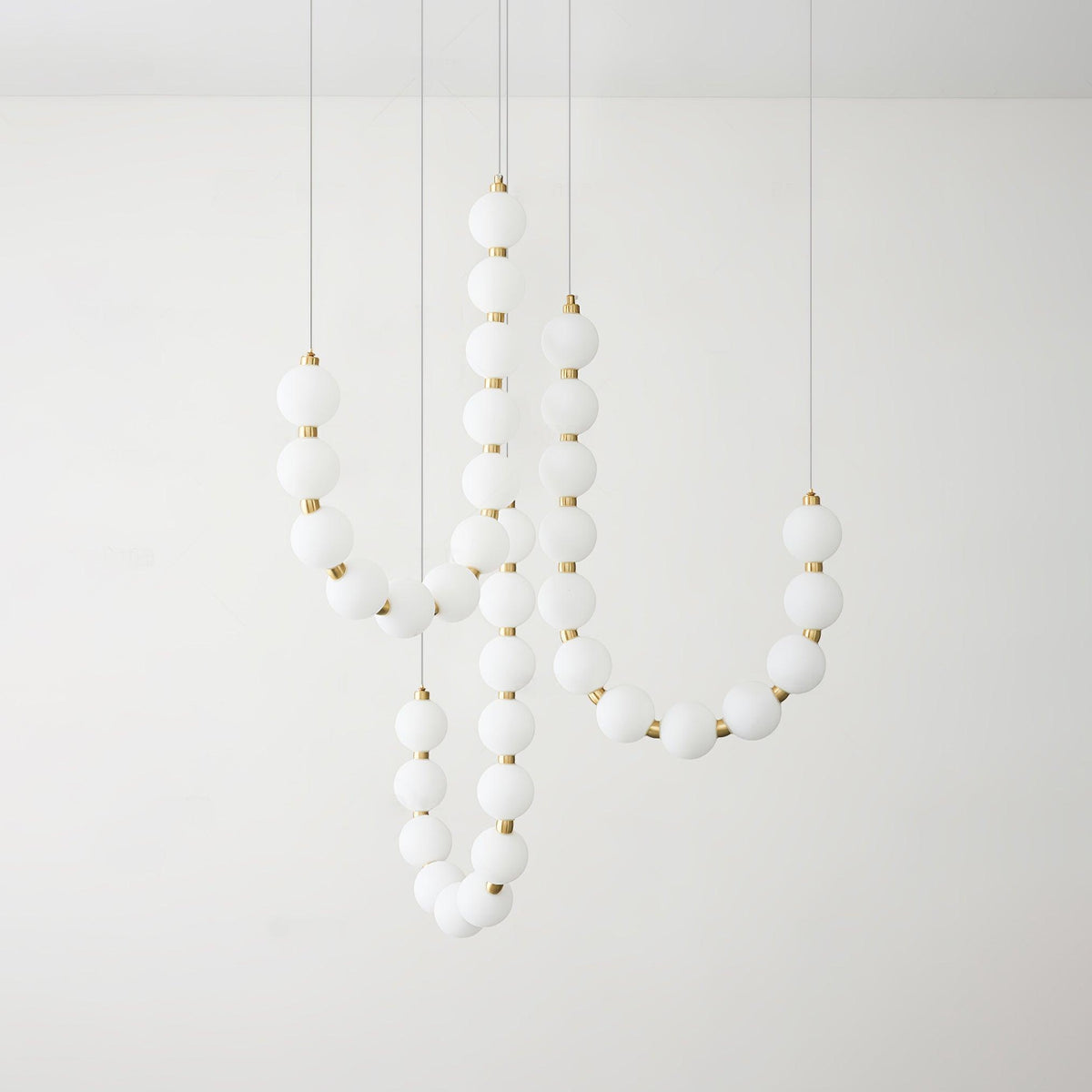 Glass Pearl Necklace Chandelier – Ambient Illumination in Luxury Interior Setting View 10
