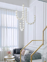 Glass Pearl Necklace Chandelier – Ambient Illumination in Luxury Interior Setting View 12