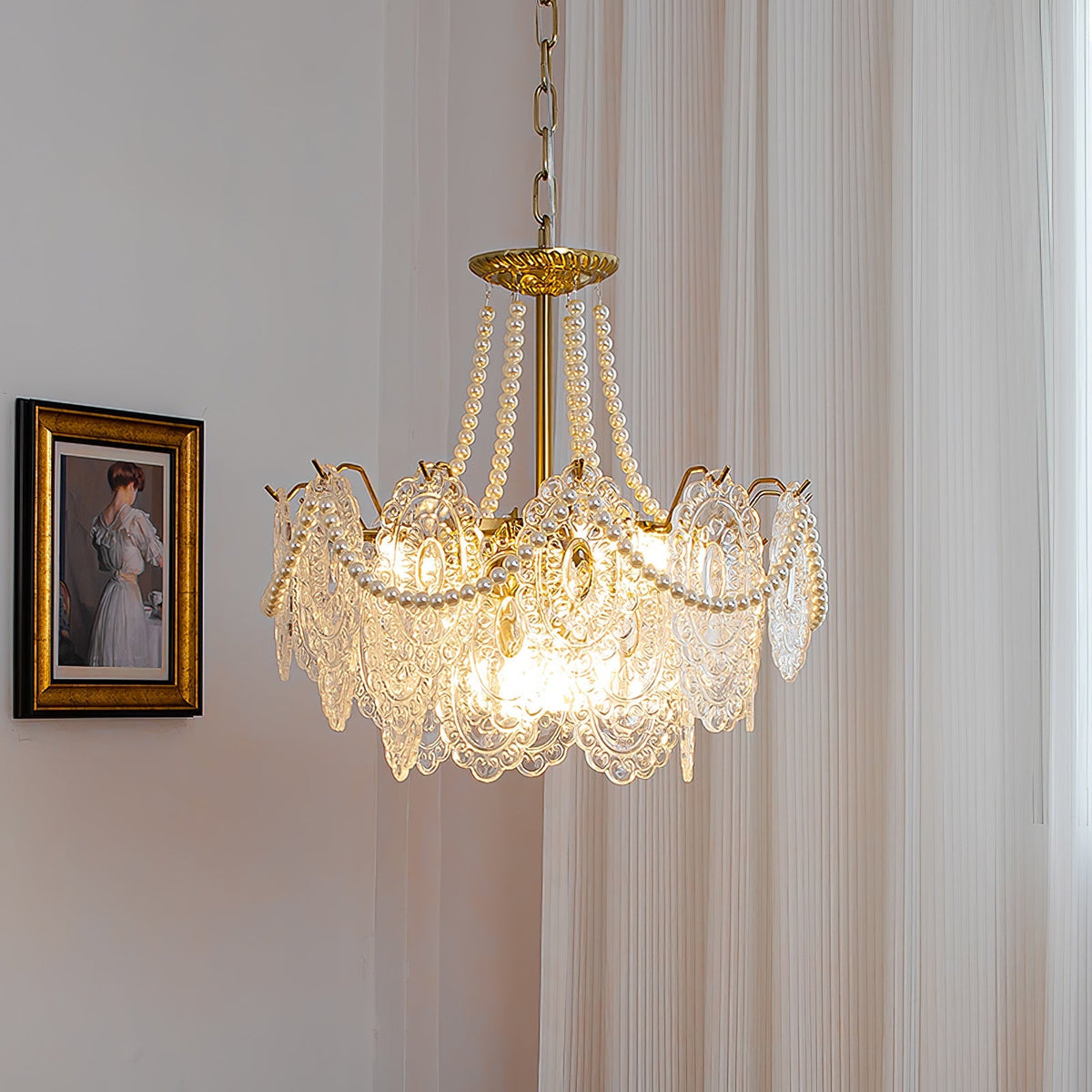 Pearls Glass Curated Mouth-Blown Frosted Glass C – illuminated warm ambiance setting #1