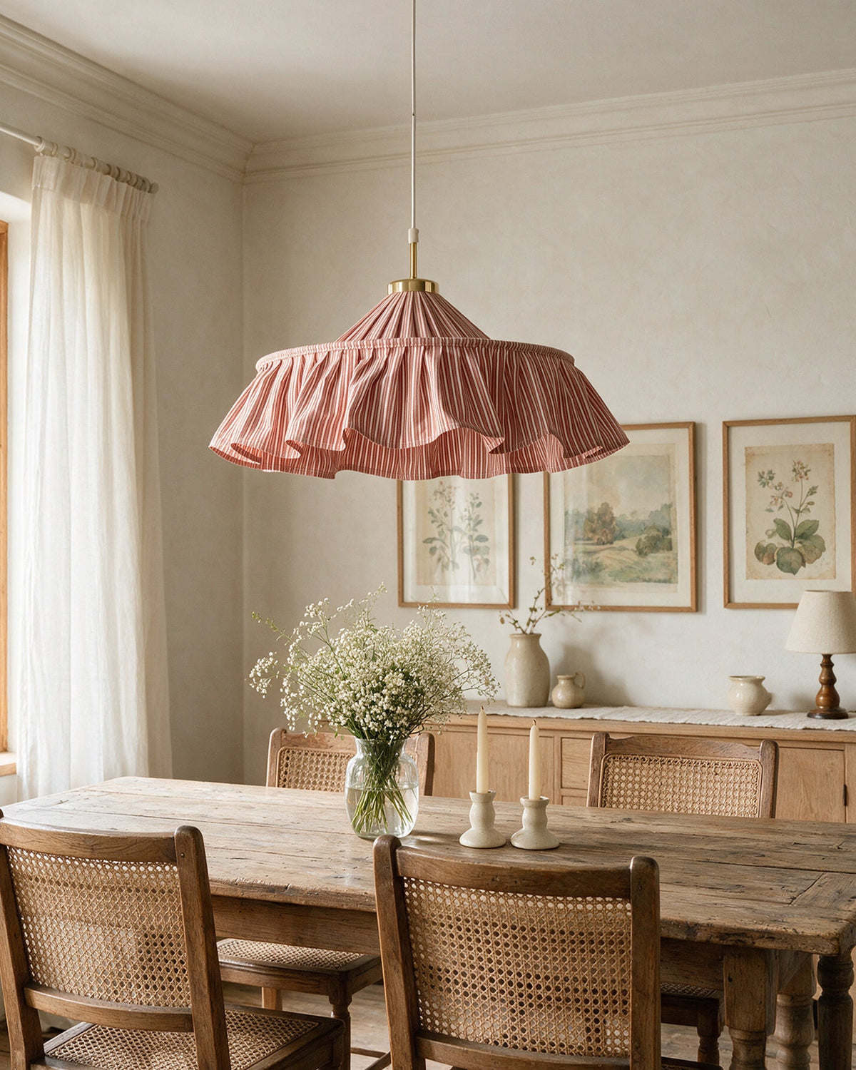 Pemberley Curated Iron & Glass Pendant Light – handcrafted surface texture