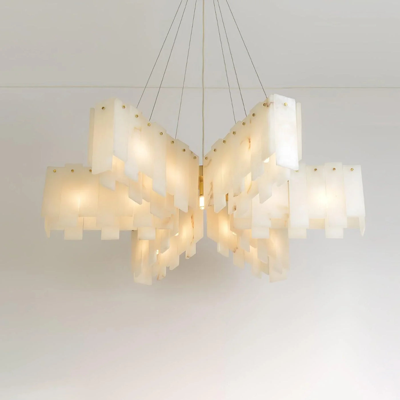 Spanish Alabaster Chandelier View 11 | Pentagram Alabaster Cascade Chandelier | JINSHE | JINSHE