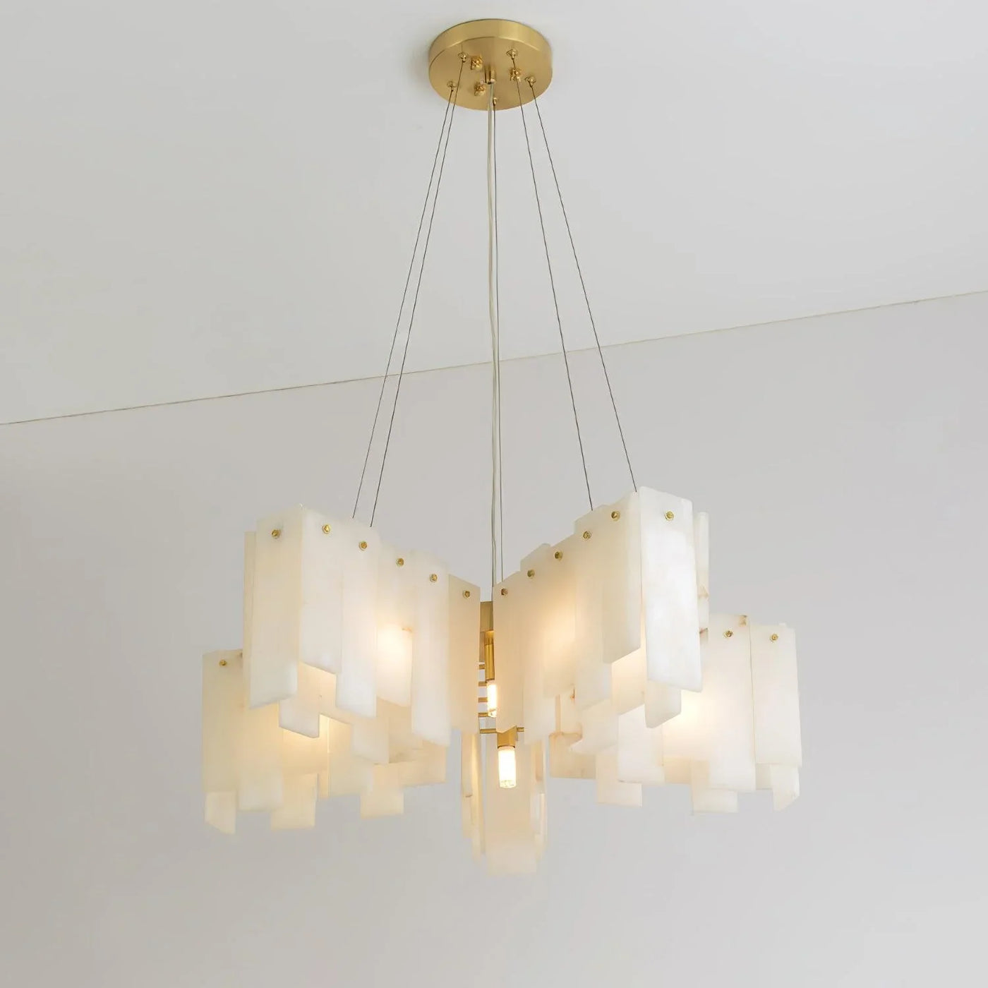 Spanish Alabaster Chandelier View 13 | Pentagram Alabaster Cascade Chandelier | JINSHE | JINSHE