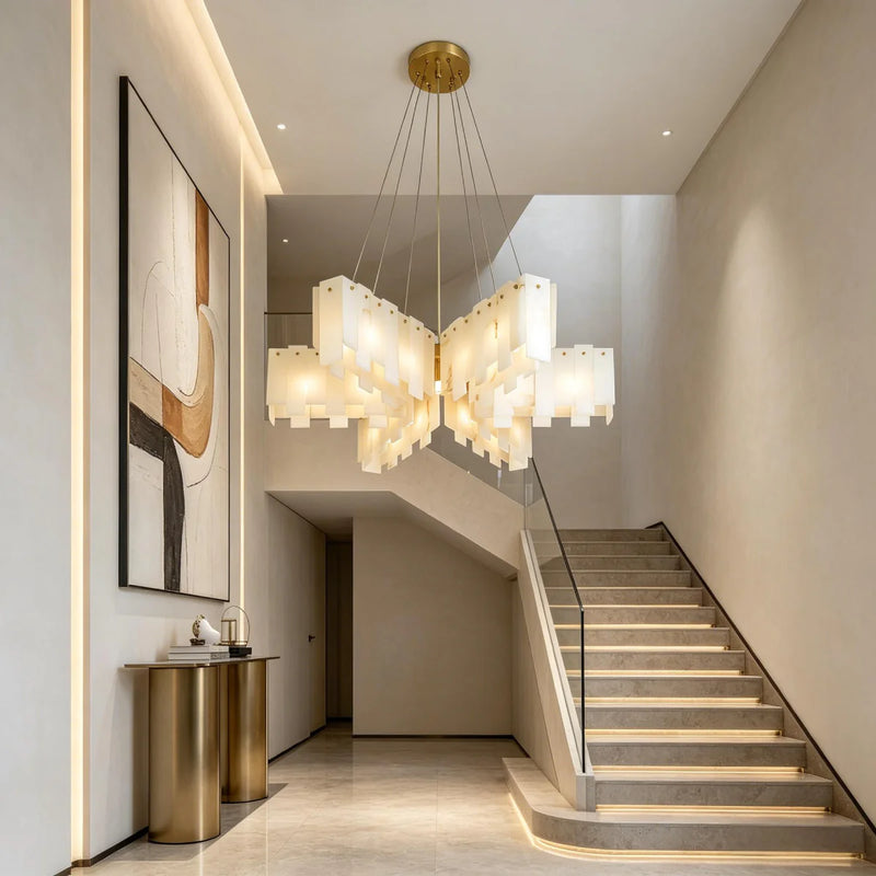Spanish Alabaster Chandelier View 4 | Pentagram Alabaster Cascade Chandelier | JINSHE | JINSHE