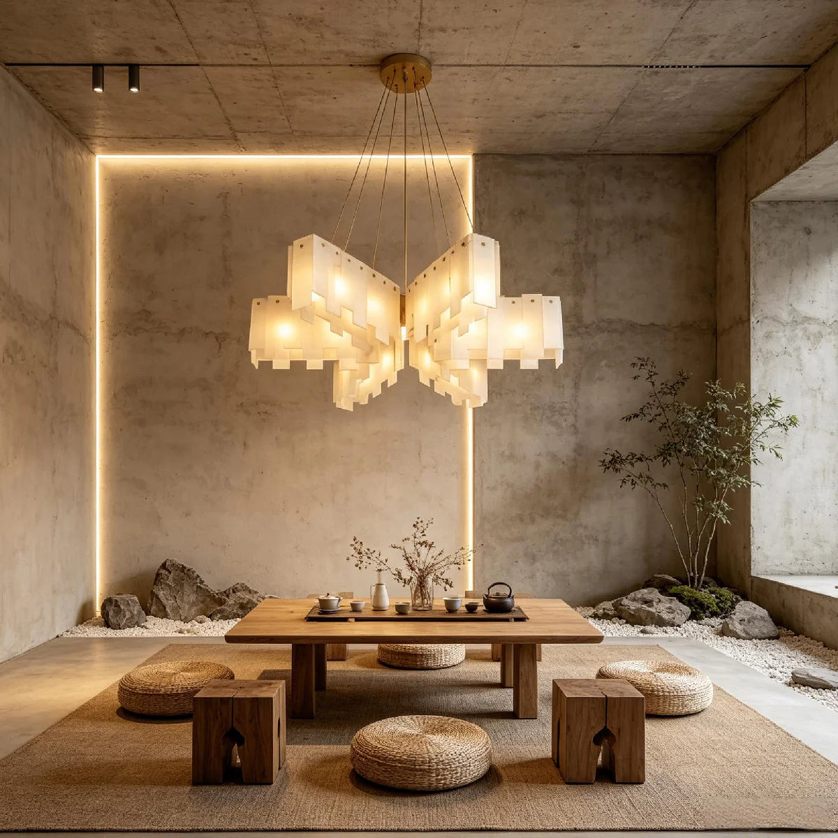 Spanish Alabaster Chandelier View 7 | Pentagram Alabaster Cascade Chandelier | JINSHE | JINSHE
