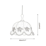 Peonelle Curated Iron & Glass Pendant Light – macro detail view