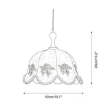 Peonelle Curated Iron & Glass Pendant Light – illuminated warm ambiance setting