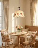 Iron & Glass craftsmanship detail on Peonelle Curated Iron & Glass Pendant Light