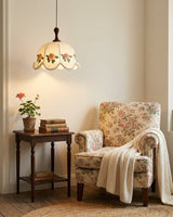 Peonelle Curated Iron & Glass Pendant Light – unlit natural material contrast