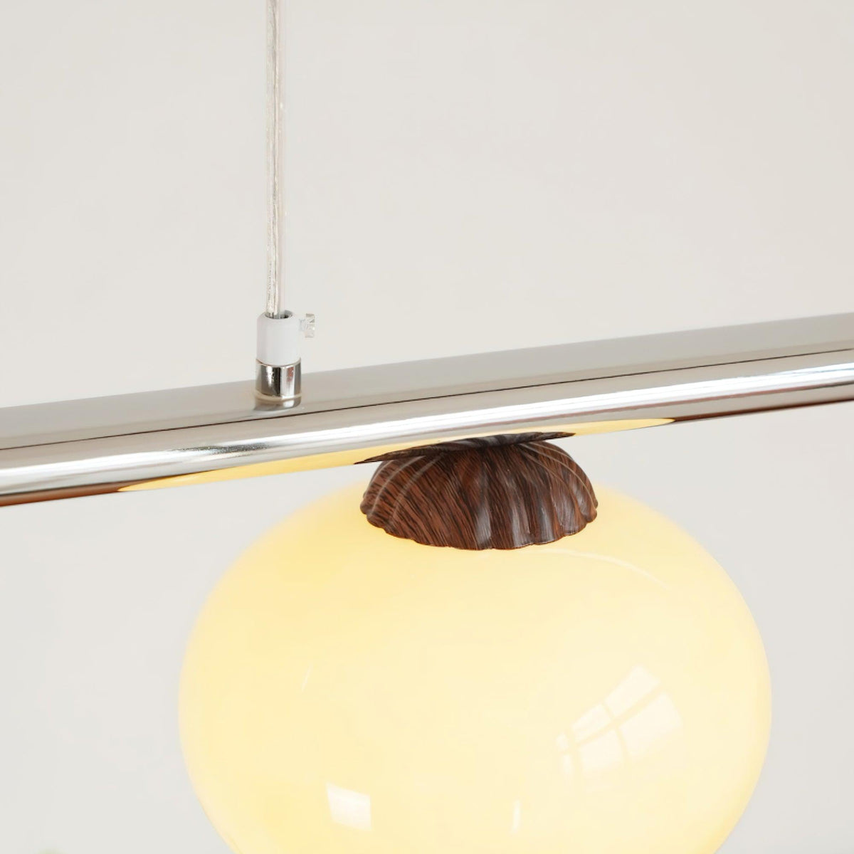 Persimmon Dining Room Curated Mouth-Blown Froste – structural canopy joint detail