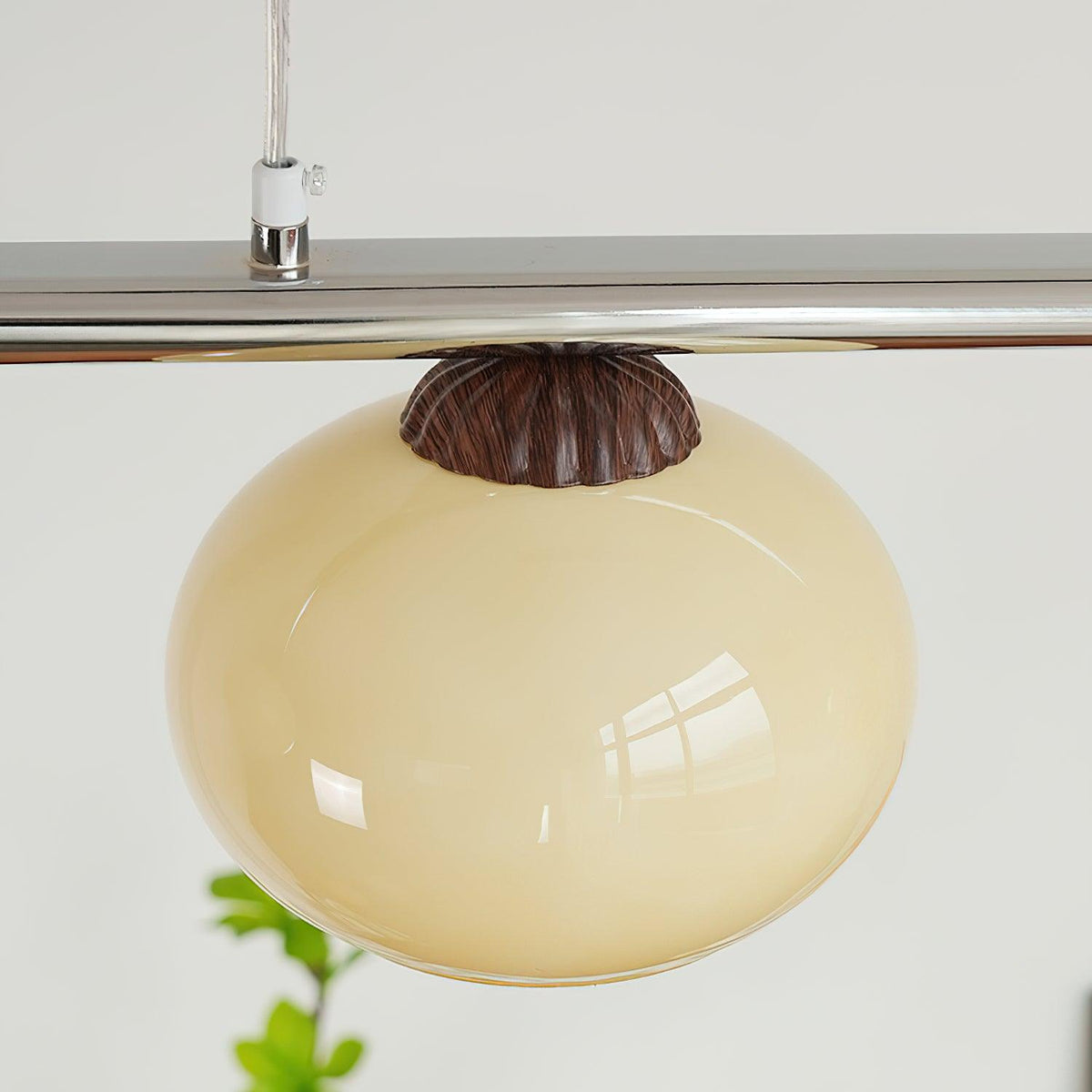 Persimmon Dining Room Curated Mouth-Blown Froste – unlit natural material contrast
