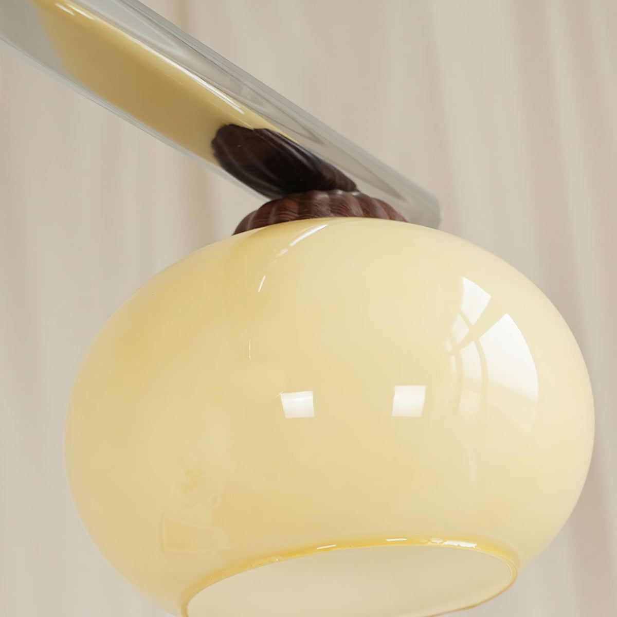 Persimmon Dining Room Curated Mouth-Blown Froste – full fixture elevation view