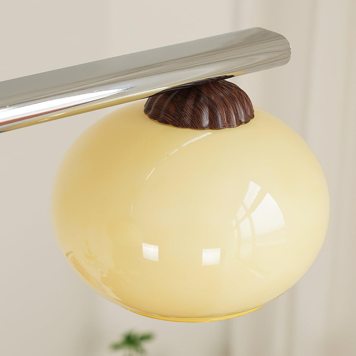 Persimmon Dining Room Curated Mouth-Blown Froste – spatial dining room perspective