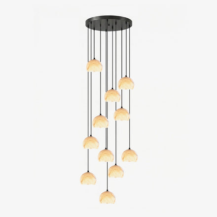 Petal Alabaster Dome Chandelier